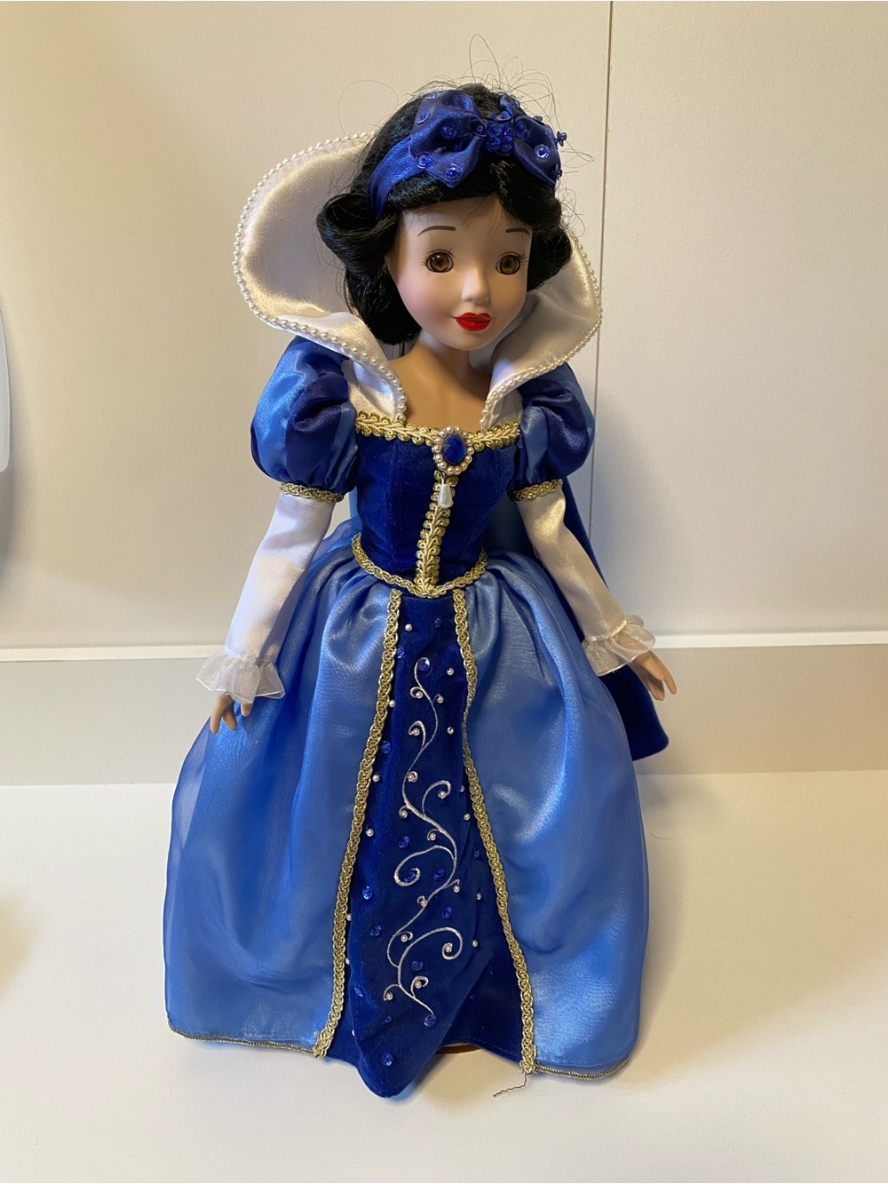 Snow White porcelain doll in Elegant Royal Gown
